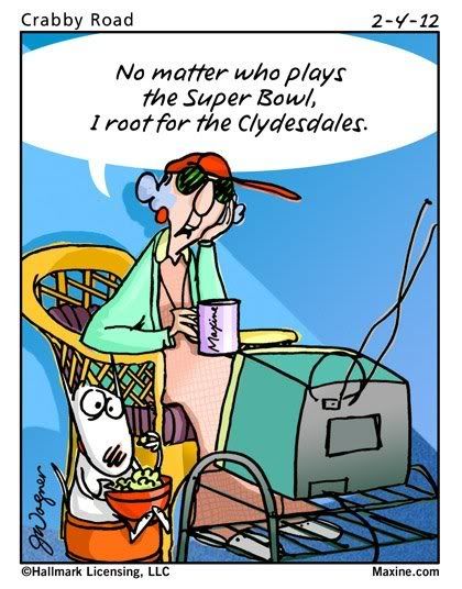 Maxine and I agree - we root for the Clydesdale horses during the Super Bowl. Super Bowl Humor, Maxine Quotes, Maxine Humor, Maxine Cartoons, Horse Humor, Budweiser Clydesdales, Super Images, Funny Horses, Horse Quotes