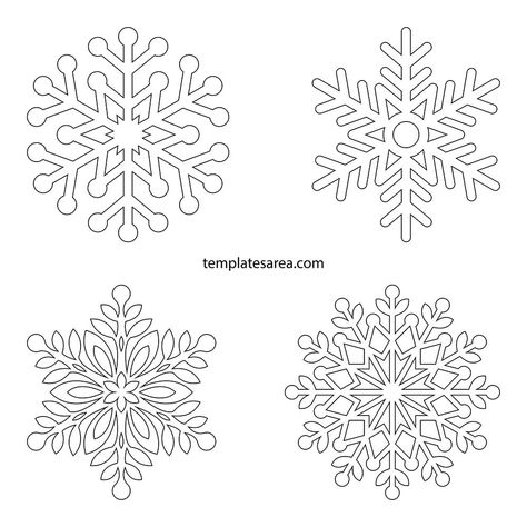 Printable Snowflake Patterns: Download Free Templates Snowflake Template Pattern, Snowflake Printables Free, Snowflake Pattern Templates, Snowflake Template Printable Free, Snowflake Patterns Printable, Snowflake Template Printable, Christmas Templates Free Printable, Snowflake Outline, Printable Snowflake Template