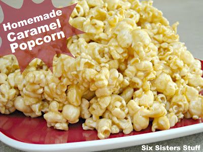 Homemade Caramel Popcorn Recipe on MyRecipeMagic.com Homemade Carmel Popcorn, Popcorn Ideas, Carmel Popcorn, Homemade Caramel Popcorn, Caramel Popcorn Recipe, Homemade Caramel Corn, Popcorn Recipes Caramel, Christmas Candies, Popcorn Treats