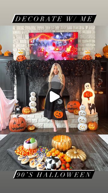 Macy Blackwell on Instagram: "Decorate with me!👻 Vintage Spooky!🎃 Halloween in the 90s was elite, and I wanted this room to have those same vibes! Did anyone else have this rocking witch or blow mold ghost? Everything linked in my LTK! #90shalloween #vintagehalloween #halloweendecor" Macy Blackwell Halloween, Macy Blackwell, Vintage Spooky, 90s Halloween, Blow Molding, The 90s, Spooky Halloween, Vintage Halloween, Halloween Decorations