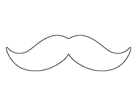 Mustache pattern. Use the printable outline for crafts, creating stencils, scrapbooking, and more. Free PDF template to download and print at http://patternuniverse.com/download/mustache-pattern/ Scrap Monsters, Mustache Template, Charity Shop Display Ideas, Cupcake Template, Printable Outline, Coloring Crafts, Felt Cupcakes, Learn Letters, Mustache Wax