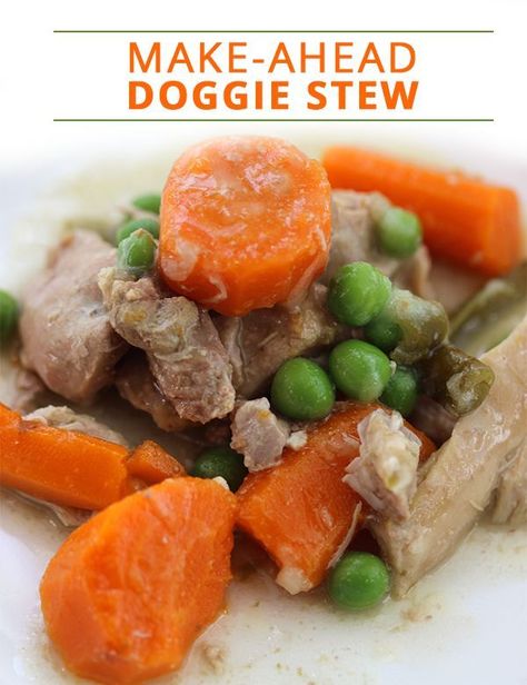 This Make-Ahead Doggie Stew will keep your canine's tail wagging! None of the additives that the store bought versions have. Dog Meals, Danny Dog, Rich Dog, Doggy Treats, Diy Dog Food, Make Dog Food, Doggie Treats, Food Dog, Healthy Dog Food Recipes