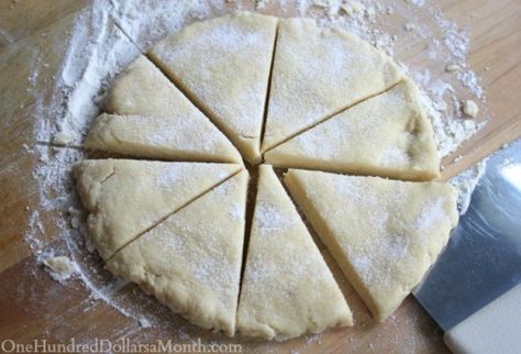 Sour Cream Scones - One Hundred Dollars a Month Brunch Scones, Recipes Using Sour Cream, Sour Cream Scones, Irish Scones, Scones Recipe Easy, Tea And Crumpets, Homemade Scones, Recipe List, Canning Tips