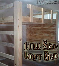 Diy Bedroom Decorations, Bunk Bed Ideas Diy, Loft Beds For Teens, Bunk Beds Small Room, Build A Loft Bed, Full Size Loft Bed, Beds Ideas, Loft Bed Plans, Diy Loft Bed