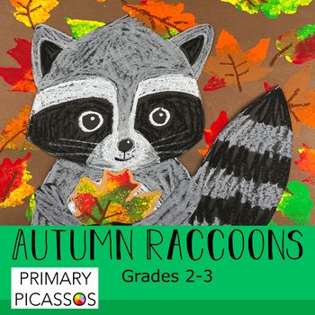 Get ready for a fun art lesson where you will learn how to draw an adorable raccoon playing in the Autumn leaves! This drawing lesson includes step-by-step pictures of how to draw the raccoon, bringing this playful woodland creature to life. I will also show you how to make a beautiful fall leaf background that can be used for other art projects as well. Your students will LOVE making this project! Elementary Art Show Projects, Raccoon Art Projects For Kids, Direct Drawing For Kids, Black And White Art Projects, Animal Art Lessons Elementary, Fall Art 4th Grade, Quick Art Lessons Elementary, Elementary Painting Projects, November Art Projects For Elementary