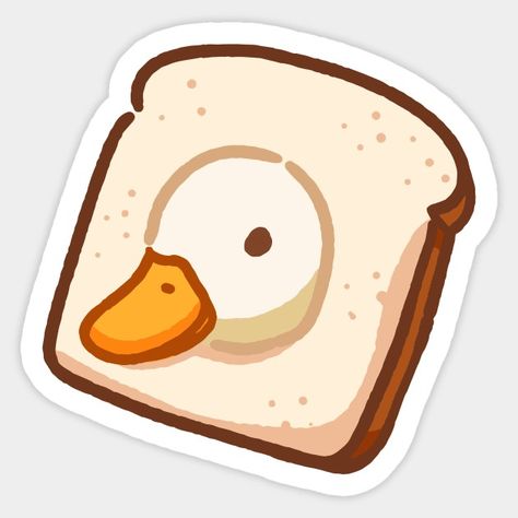 Cute duck with bread - Duck Lover - Sticker | TeePublic Stickers Bonitos, Duck Stickers, Lover Sticker, Cute Duck, Sticker Packs, Funny Birds, Cute Doodles, Stickers Packs, Paper Texture