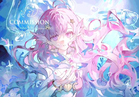 Art Commission Card, Commission Art Ideas, Anime Illustration Art, Mermaid Anime, Art Composition, Instagram Icon, Art Painting Tools, Art Commissions, Concept Art Drawing