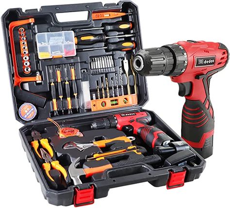 Amazon.com: Dedeo Tool Set with Drill, 108Pcs Cordless Drill Household Power Tools Set with 16.8V Lithium Driver Claw Hammer Wrenches Pliers DIY Accessories Tool Kit : Everything Else Gtaw Welding, Power Tool Set, Cordless Hammer Drill, Tig Torch, Laser Welding, Drill Set, Household Tools, Home Tools, Cordless Drill