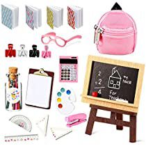 Doll School Supplies, Mini School Supplies, Calculator Accessories, Miniature School, Barbie Doll Set, Doll Backpack, School Accessories, Doll Set, Mini Book