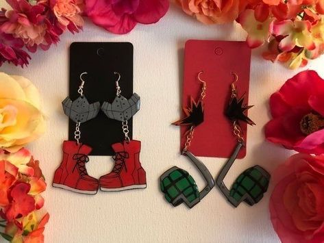 Shrinky Dink Earrings, Anime Earrings, Things I Need To Buy, Anime Jewelry, Anime Inspired Outfits, Anime Accessories, Anime Merch, Anime Crafts, Mould Design