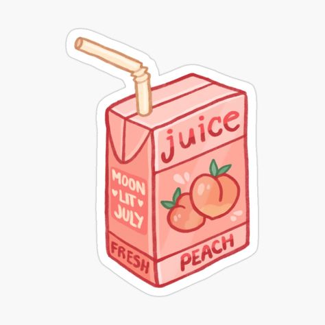 Cute Aesthetic Peach Juice Box Sticker Cute Juice Box Drawing, Juice Box Sticker, Juice Box Doodle, Juice Box Aesthetic, Juice Box Drawing, Juice Box Tattoo, Juice Drawing, Box Doodle, Peach Sticker