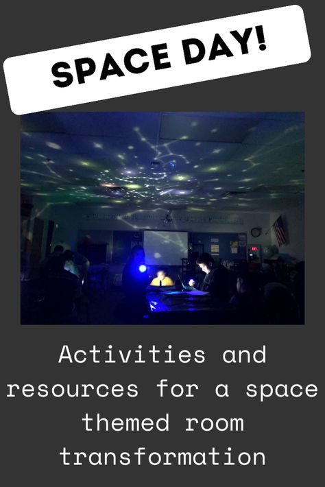 #elementarymath #elementaryclassroom Room Transformation idea for outer space #elementaryscience #elementaryreading #fifthgrade Space Theme Room Transformation, Outer Space Room Transformation, Space Day Classroom Transformation, Space Theme Elementary School, Outer Space Classroom Transformation, Space Room Transformation Classroom, Space Reading Activities, Space Day At School, Amplify Ckla 3rd Grade