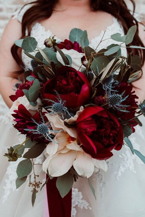 Maroon Wedding Bouquet, Fresh Wedding Bouquets, Blush Bridal Bouquet, Burgundy Bouquet, Peony Bouquet Wedding, Winter Wedding Bouquet, Maroon Wedding, Red Bouquet, Winter Bouquet