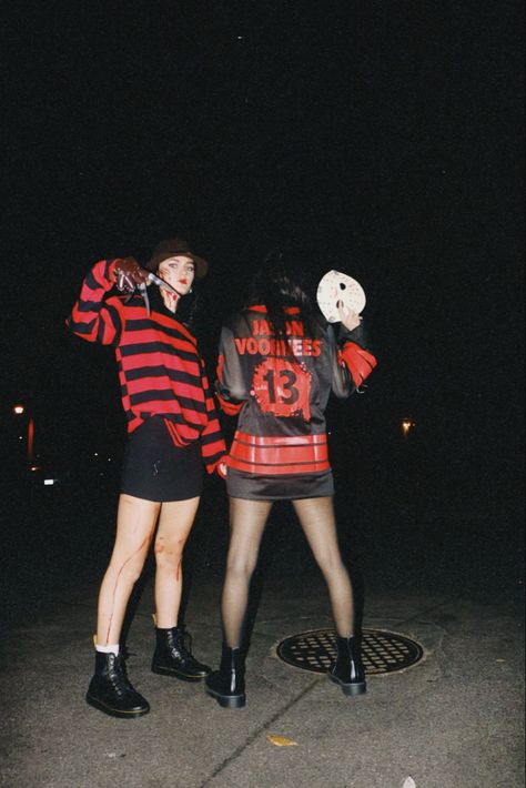 Freddy And Jason Costume Women, Freddy And Jason Costume, Freddy Krueger Costume Women, Jason And Freddy, Jason Halloween Costume, Freddy And Jason, Freddie Kruger, Freddy Costume, Freddy Krueger Costume