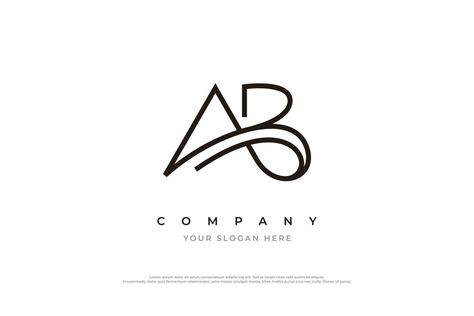 Ab Logo Design Fonts, Ab Logo Design, Ab Letter Logo, Hospital Plan, Ab Logo, Monogram Logo Letters, Letter Logotype, Office Stationary, Hotel Logo