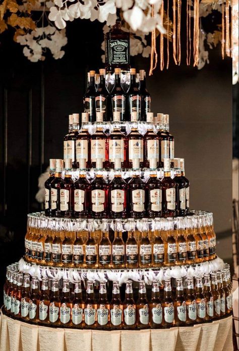 Beer Tower, Bottle Ideas, Bar Party, High & Low, Alcoholic Drinks, Dream Wedding, Beer, Tower, Drinks