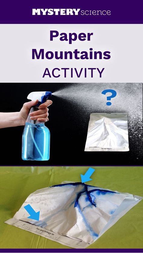 Science Activities For Elementary, Activities For Elementary Kids, Paper Mountains, Earth Science Activities, Mystery Science, 4th Grade Science, Science Activity, 6th Grade Science, 5th Grade Science