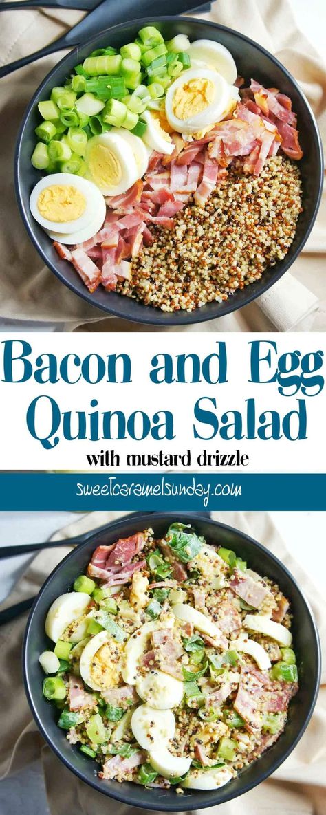 Bacon And Egg Salad, Egg Quinoa, Bacon Egg Salad, Hot Salad, Quinoa Egg, Salad Salad, Bacon Salad, Quinoa Healthy, Egg Salad Recipe