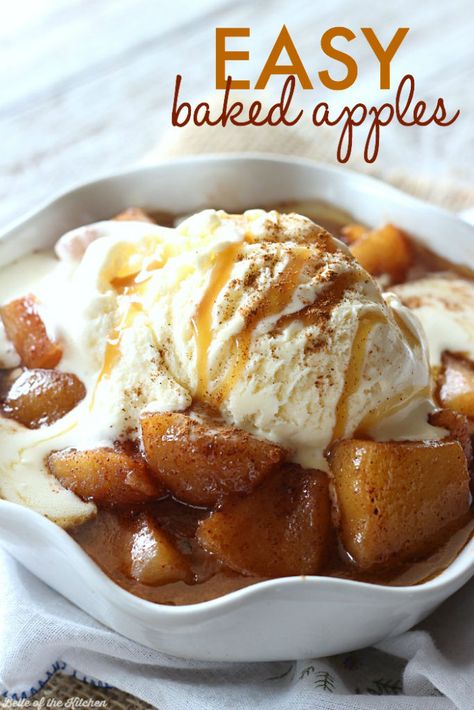 Belle Of The Kitchen, Easy Baked Apples, Smores Dip, Cookies Healthy, S'mores, Apple Desserts, Fall Treats, Baked Apples, Vanilla Ice