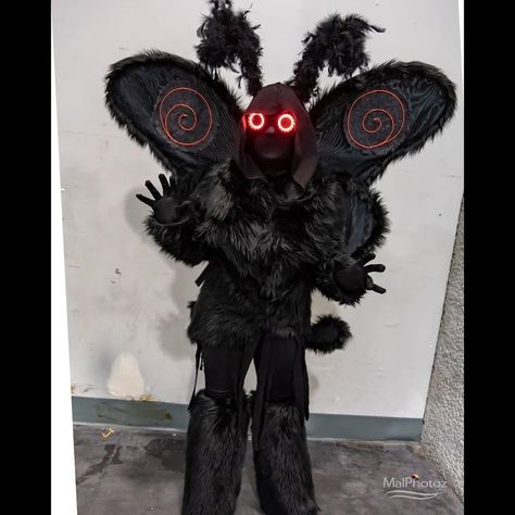 Mothman Aesthetic Outfit, Mothman Inspired Outfit, Moth Man Costume, Moth Fursuit, Mothman Cosplay, Mothman Aesthetic, Moth Cosplay, Mothman Costume, Moth Man