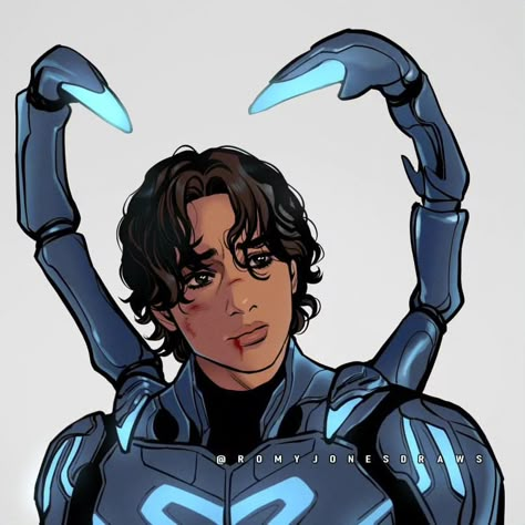 I watched Blue Beetle with my family, and we loved it. Go watch it 💖 . . . . #bluebeetle #jaimereyes #xolomariduena #dccomics #dc… | Instagram Blue Beetle Young Justice, Jamie Reyes, Dc Blue Beetle, Blue Beetle Movie, Beetle Drawing, Jaime Reyes, Dc Fanart, Miguel Diaz, Blue Beetle