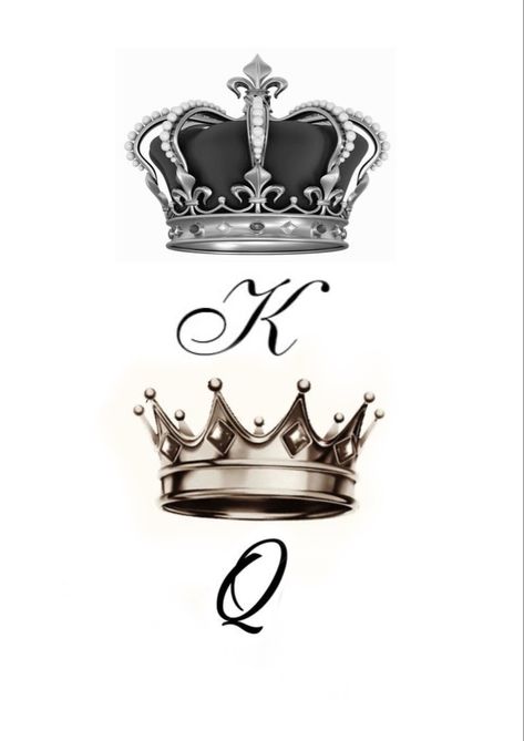 Q With Crown Tattoo, King Queen Crown Tattoo, Prince Crown Tattoo, Queen Crown Tattoo Design, King And Queen Crown Tattoo, Crown Hand Tattoo, Internet Poster, Love Tattoo Designs, Crown Tattoo Men