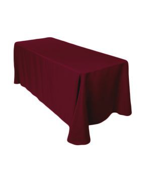 90 x 132 in. Rectangular Polyester Tablecloth Burgundy