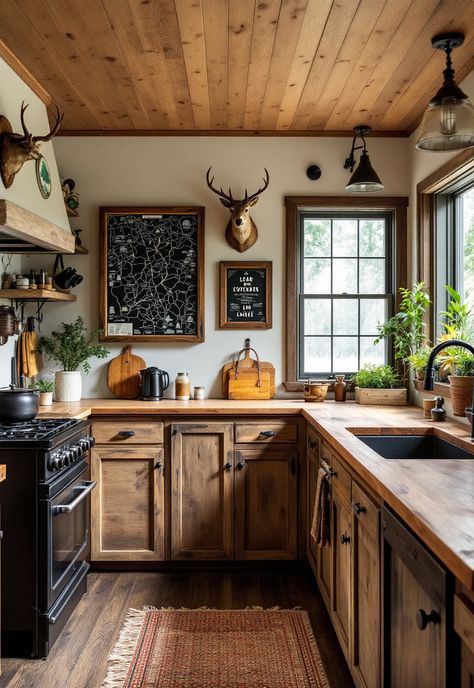 Rustic Kitchen Small Cabin Kitchens Rustic, French Country Hallway, House Interior Rustic, French Country Foyer, Cabin Kitchens Rustic, Country Foyer, Cabin Laundry Room, French Entryway, Small Cabin Kitchens