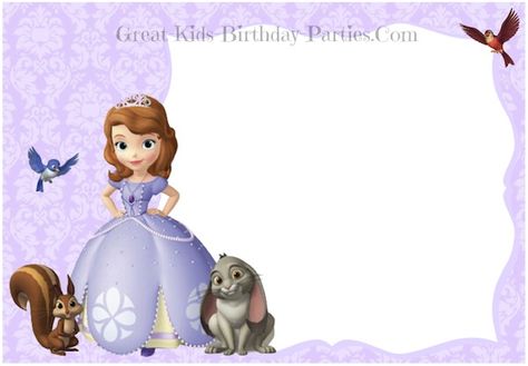 Free Printable Princess Sofia Invitation Sofia Birthday Invitation, Sofia The First Invitation, Princess Sofia Invitations, Sofia The First Characters, Princess Sofia Birthday, Princess Sofia Party, Sofia The First Party, Sofia The First Birthday Party, Birthday Party Invitations Free