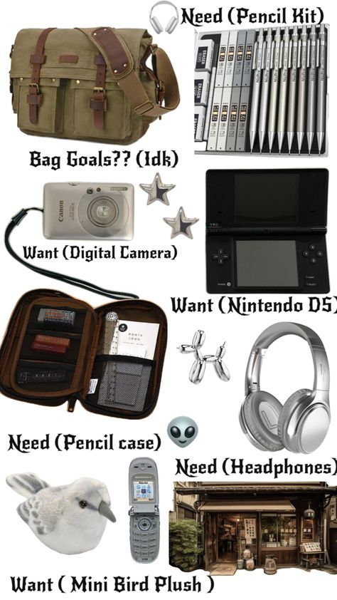 just felt like makin a little collage of what i want in a future bag :D Everyday Bag Essentials, Aesthetic College, Messanger Bag, Backpack Essentials, Inside My Bag, Book Writing Inspiration, College School, What In My Bag, Essential Bag