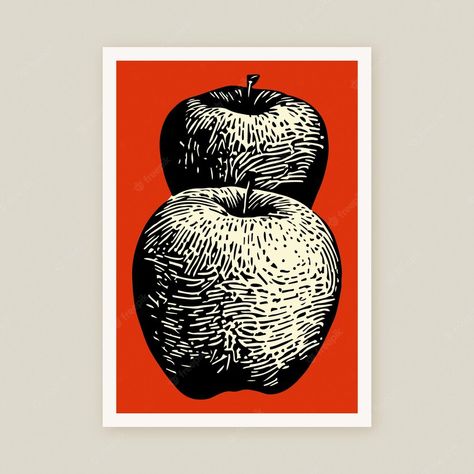 Apple Linocut, Apple Illustration Design, Apple Core Tattoo, Drawing Apples, Logo Moodboard, Drawing Apple, Apple Illustration, Apple Core, Lino Cuts