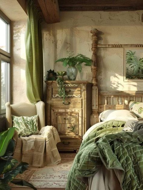 Olive Green Bedroom, Boho 2024, Olive Green Decor, Spanish Bedroom, Olive Green Curtains, Olive Bedroom, Tuscan Bedroom, Olive Green Bedrooms, Olive Green Pillow