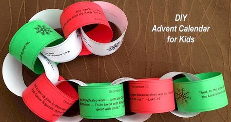 Create an Advent Calendar Paper Chain with Bible verses for the Christmas Story. Print in different colors and decorate the tree on Christmas. Advent Calendar Paper, Holiday Party Activities, Advent Crafts, Printable Advent Calendar, Advent For Kids, Cute Christmas Decorations, Advent Activities, Paper Chain, Secondary Colors