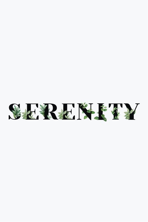 Botanical SERENITY psd word black typography | free image by rawpixel.com / Aum Serenity Logo, Pg Logo, Branding Boards, Black Typography, Glitch Wallpaper, Words Wallpaper, Bold Fonts, Calligraphy Design, Brand Board