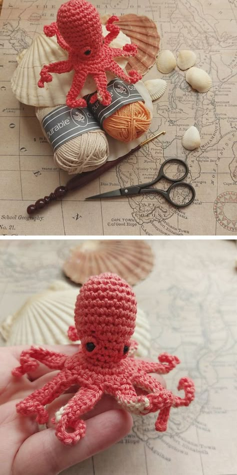 24 Fun Pocket Amigurumi Free Patterns for Keychains and Decor - Crochet Tiny Octopus Free Pattern, Crochet Small Octopus Free Pattern, Crochet Octopus Keychain, Cardinal Crochet Pattern Free, Miniature Crochet Patterns Free, Amigurumi Octopus Free Pattern, Crochet Small Amigurumi Free Pattern, Octopus Amigurumi Free Pattern, Pocket Amigurumi