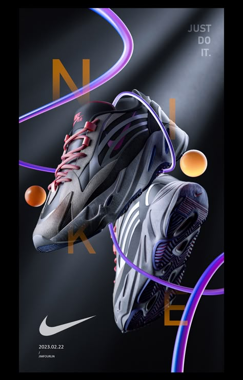 Shoe Ads Design, Nike Shoes Design, Shoes Advertising Design, Shoe Poster Design, Nike Advertisement, Shoes Banner, Nike Ads, Adidas Ad, Art Advertising