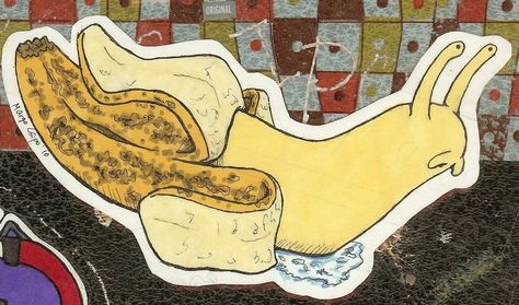 Banana slug banana - tattoo I want Slug Tattoo, Slug Art, Banana Slug, Simple Tats, Banana Art, Baby Tattoos, Dream Tattoos, A Banana, Slug