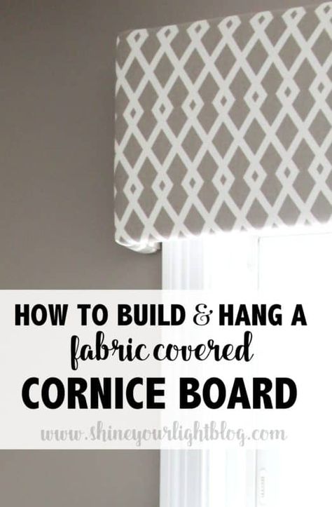 Cornice Board, Window Cornices, Cornice Boards, Diy Window Treatments, Fabric Board, Hunter Douglas, Bathroom Windows, Diy Window, Window Room