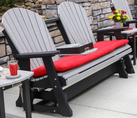 Fold-Down Glider - Weaver Furniture Sales Gliders For Porch Outdoor Furniture, Porch Glider, Fold Down Table, Outdoor Glider, Furniture Sales, Glider Chair, The Fold, Patio Seating, Adirondack Chair