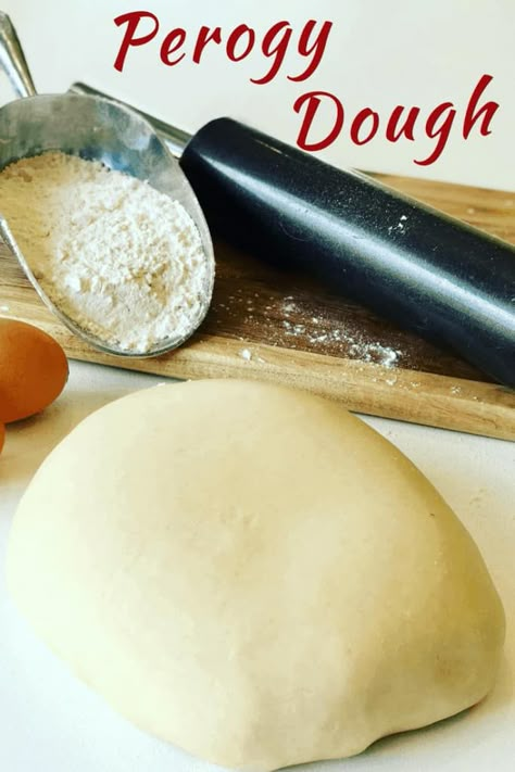 Homemade Perogies Dough, Dumplings Recipe Homemade Dough, Pierogi Dough Recipe Sour Cream, Perogi Dough, How To Make Dumpling Dough, Perogies Dough, Easy Pierogi Dough Recipe, Dumpling Dough Recipe, Best Pierogi Dough Recipe