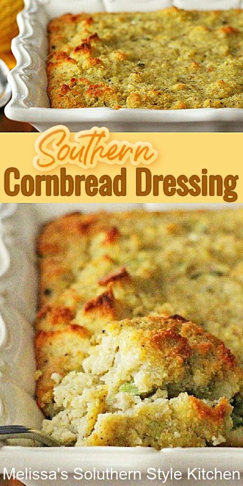 Southern Dressing Recipe, Homemade Cornbread Dressing, Southern Dressing, Yellow Cornbread, Apartment Recipes, Southern Cornbread Dressing, Cornbread Dressing Recipe, Homemade Turkey Gravy, Dressing Recipes Thanksgiving