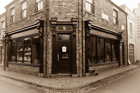 Exterior of the Victorian Pharmacy, Blists Hill Victorian Village, UK. This was used in the filming of the BBC series the Victorian Pharmacy. The Poetry Pharmacy London, Victorian Pharmacy, Abandoned Pharmacy, Victorian Shop Sign, 1800s Apothecary, Victorian Village, Pharmacy, Apothecary, Victorian Era