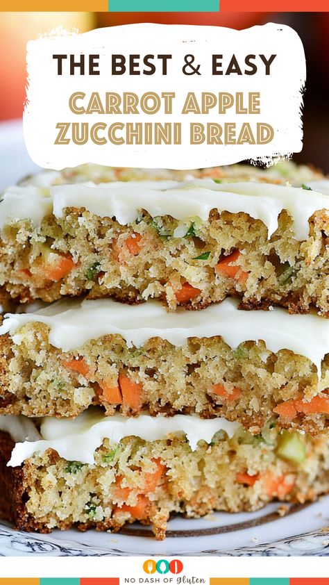 Carrot Apple Zucchini Bread, Zucchini Carrot Bread, Carrot Zucchini Bread, Apple Zucchini Bread, Best Spaghetti Recipe, Apple Zucchini, Zucchini Carrot, Best Gluten Free Bread, Fresh Carrots