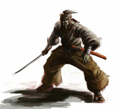 Goblin Samurai, Hobgoblin Samurai, Bugbear Monk, Arcane Trickster, Orc Warrior, Half Orc, Goblin Art, Monster Artwork, Dungeons And Dragons Art