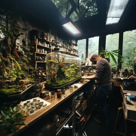 Plant Laboratory Aesthetic, Terrarium Cabinet, Terrarium Room, Bio Active Terrarium, Terrarium Wall, Cabnit Terrarium, Terrarium Shop, Terrarium Workshop, Wardian Case