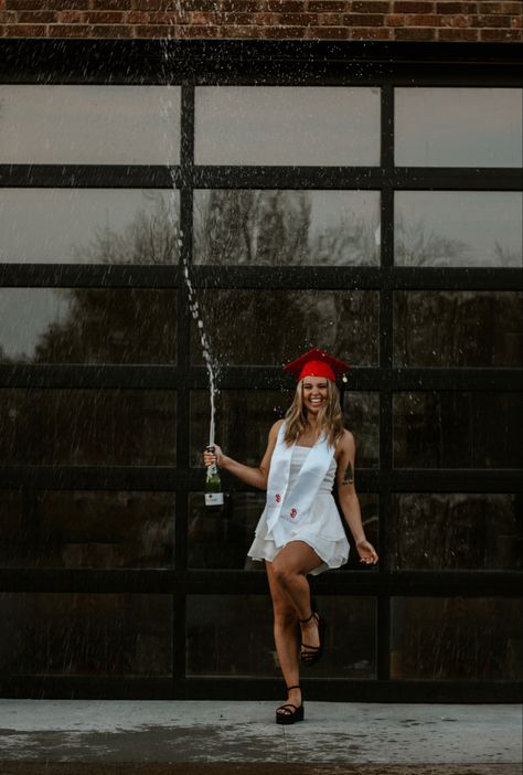 Tequila Graduation Picture, Champagne Senior Pictures, Bar Graduation Pictures, Graduation Photoshoot Champagne, Popping Champagne Pictures Graduation, Graduation Pictures With Champagne, Graduation Champagne Bottle Picture, Grad Champagne Pic, Grad Pics Champagne