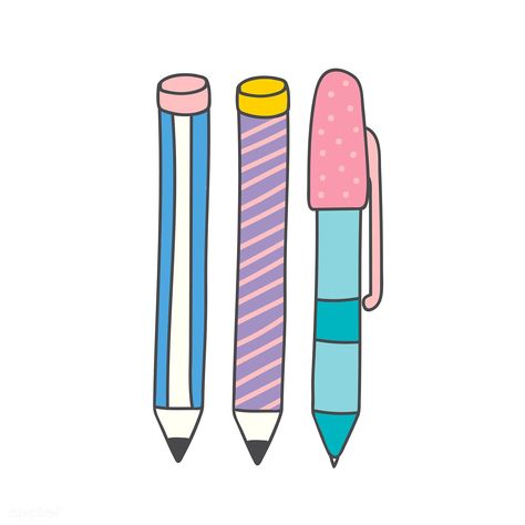 Pen and pencils set doodle vector | free image by rawpixel.com / filmful Pen And Pencil Drawings, Pen Image, Pencil Doodles, Pen Vector, Pencil Vector, Calendar Doodles, Doodle Pen, Pen Doodle, Doodle Pencil