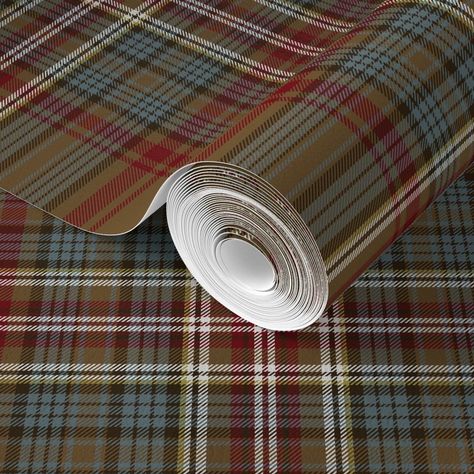 Tartan Wallpaper Bedroom, Tartan Decor, Cabin Wallpaper, Lakehouse Bedroom, Scottish Decor, Tv Nook, Tartan Wallpaper, Second Floor Landing, 10 Wallpaper