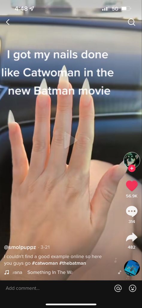 Catwoman Zoe Kravitz Nails, Selina Kyle Nails, Zoe Kravitz Catwoman Nails, Catwoman Nails Zoe Kravitz, Cat Woman Nails, Catwoman Nails, Zoey Kravitz, Beauty Closet, The New Batman