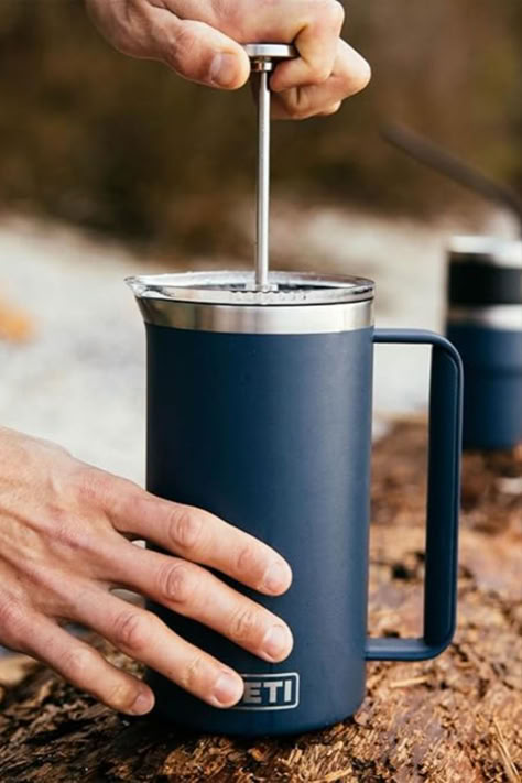 While aesthetically this French press might be more at home at a campsite, it also makes one hell of a good pot of press coffee. Its plunger keeps the grounds separated from the brewed coffee better than just about any other French press, which means your giftee can really take advantage of Yeti’s top of the line insulation. Also, you can probably drop this press off your roof and it would be just fine. It's the perfect French press to gift the coffee lover in your life. French Presses, French Press Coffee Maker, Best Coffee Maker, Coffee Subscription, Good Coffee, French Press Coffee, Yeti Rambler, Love Coffee, Coffee Enthusiast